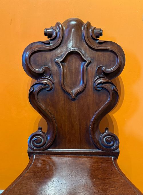 VICTORIAN MAHOGANY HALL CHAIR - ADDITIONAL PHOTO 2