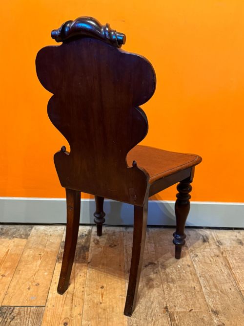 VICTORIAN MAHOGANY HALL CHAIR - ADDITIONAL PHOTO 3