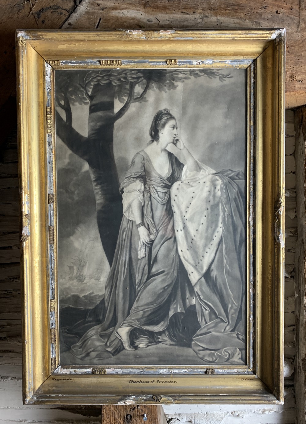 Mezzotint of Mary Duchess of Ancaster after Joshua Reynolds circa 1770