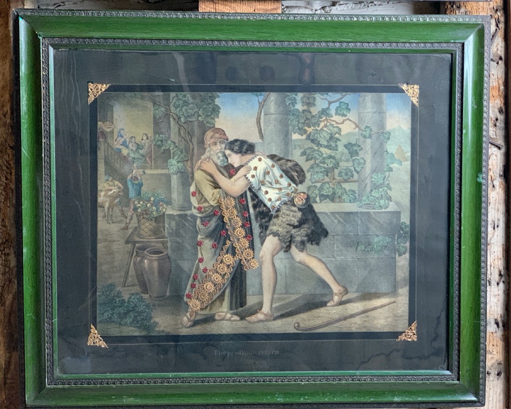 Pair of Victorian Tinsel Embellished Mezzotints View II
