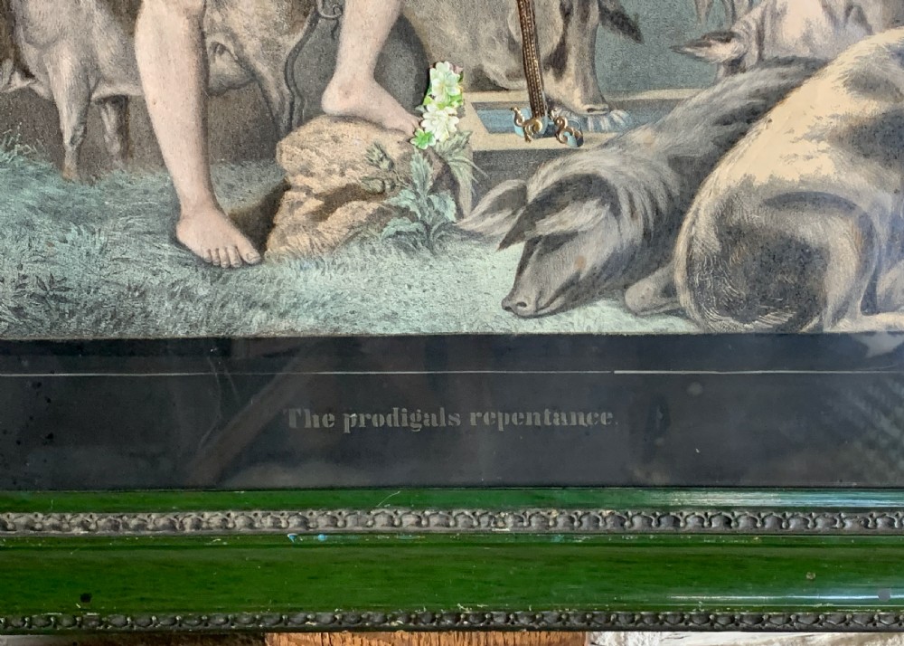Pair of Victorian Tinsel Embellished Mezzotints View VII