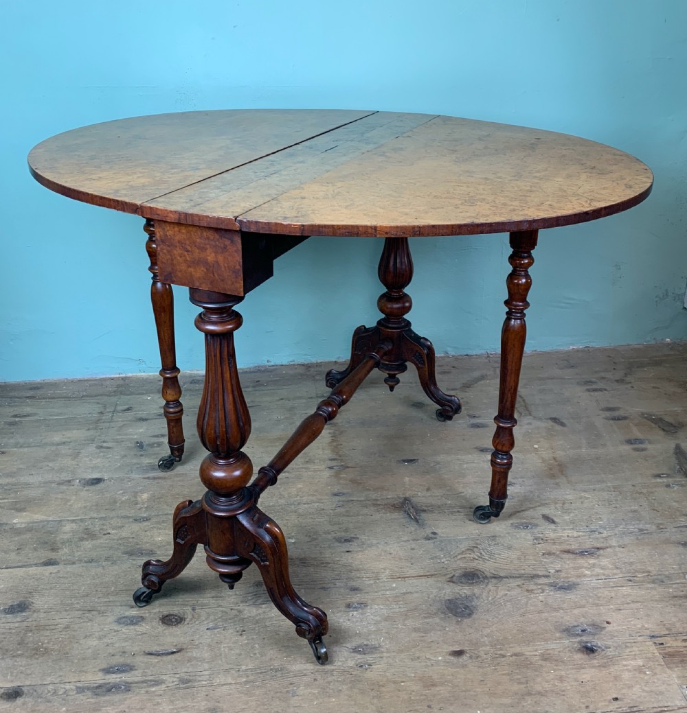Victorian burr walnut oval Sutherland table View VI