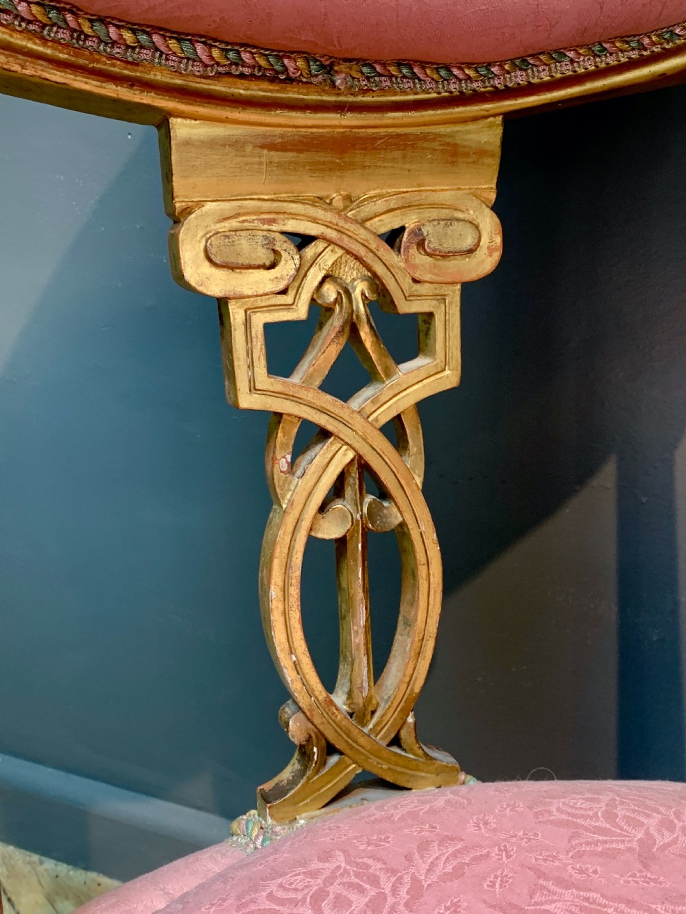 Victorian giltwood occasional bedroom chair  View III