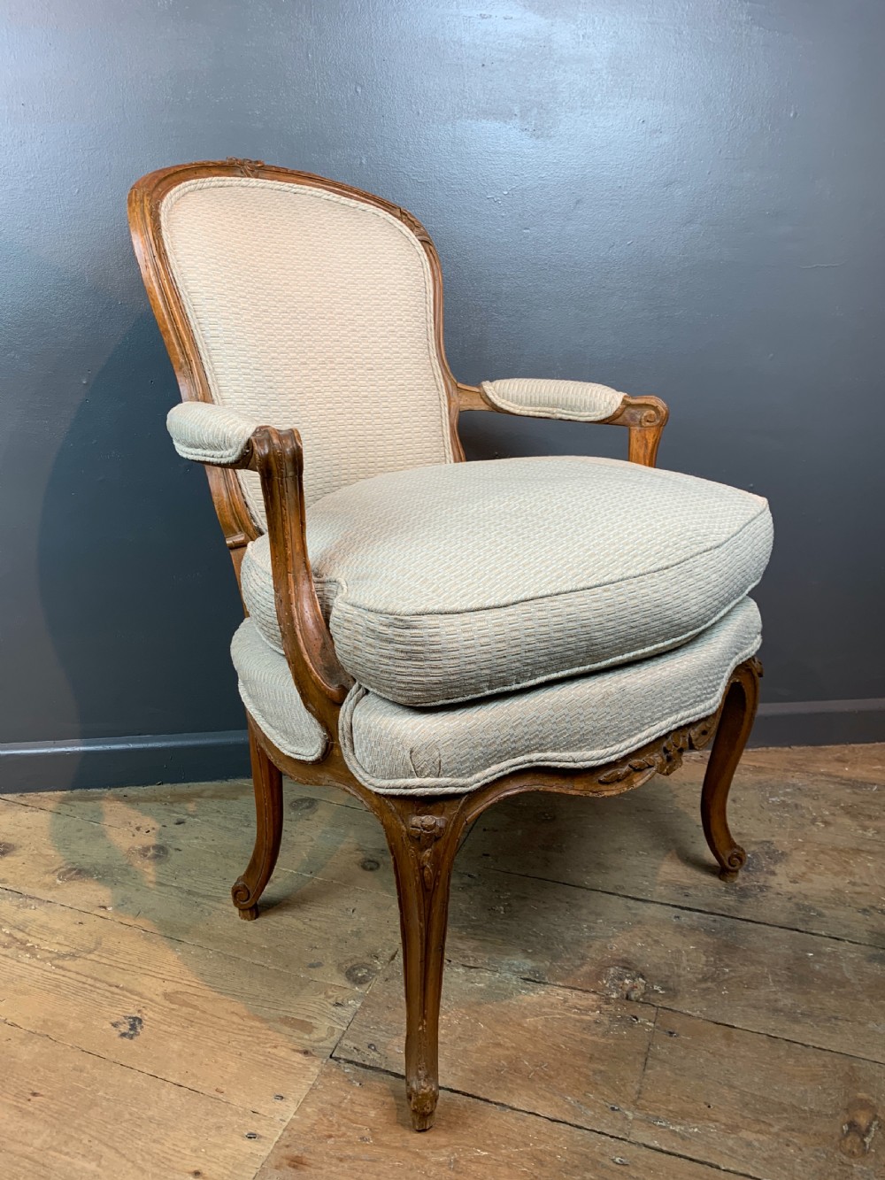 Antique French Louis XV Style Fauteuil Armchair 