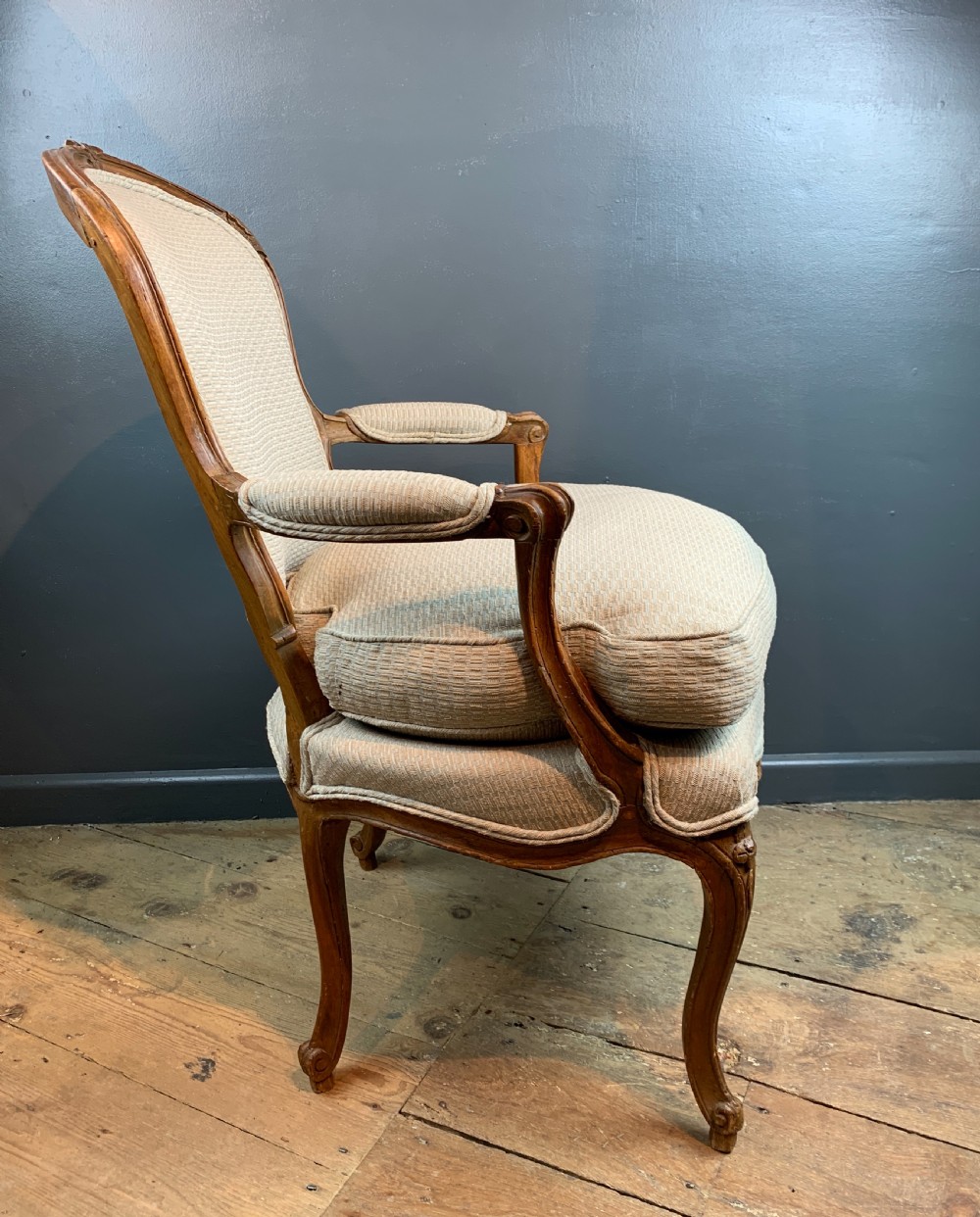 Antique French Louis XV Style Fauteuil Armchair  View IV