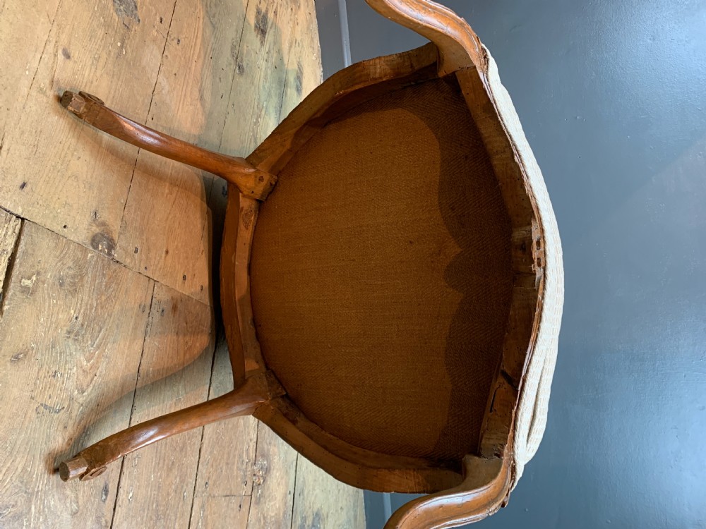 Antique French Louis XV Style Fauteuil Armchair  View V