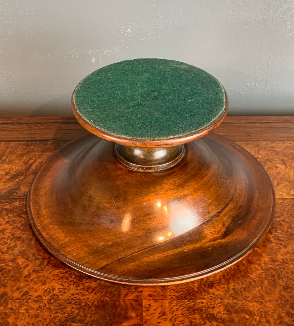 Edwardian turned mahogany comport with gadrooned edge View VI