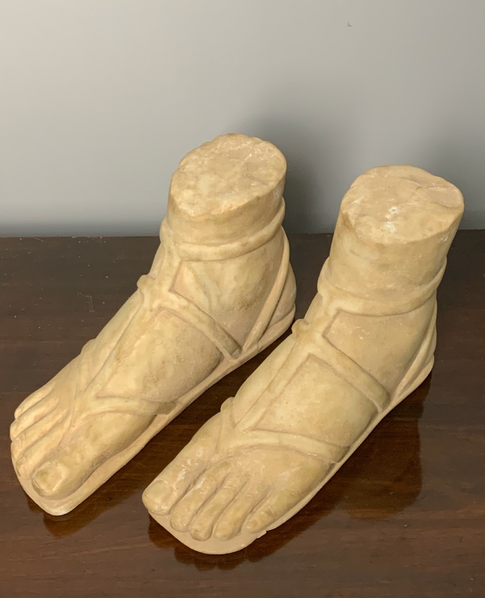 Pair of carved marble Roman feet After the Antique View IV