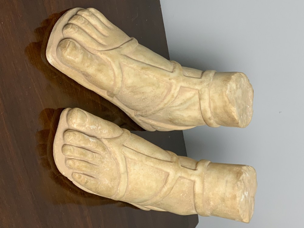 Pair of carved marble Roman feet After the Antique View V