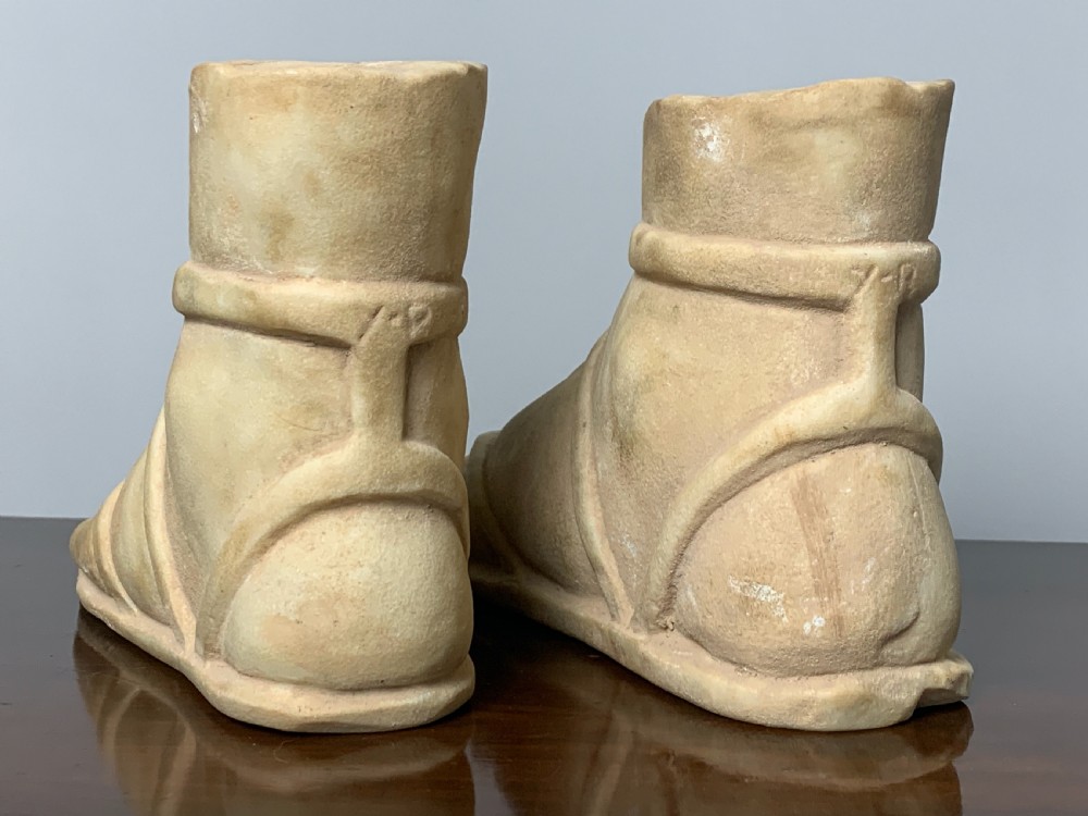 Pair of carved marble Roman feet After the Antique View VI