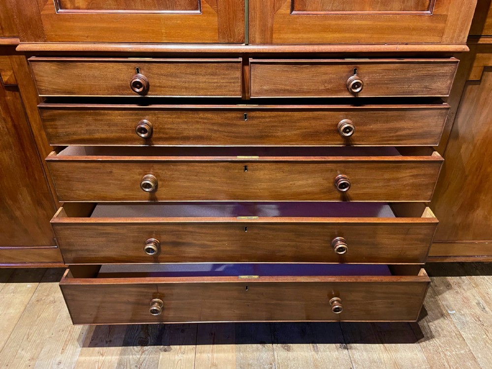 Regency mahogany breakfront compactum wardrobe from Warleigh Manor, Bath View III