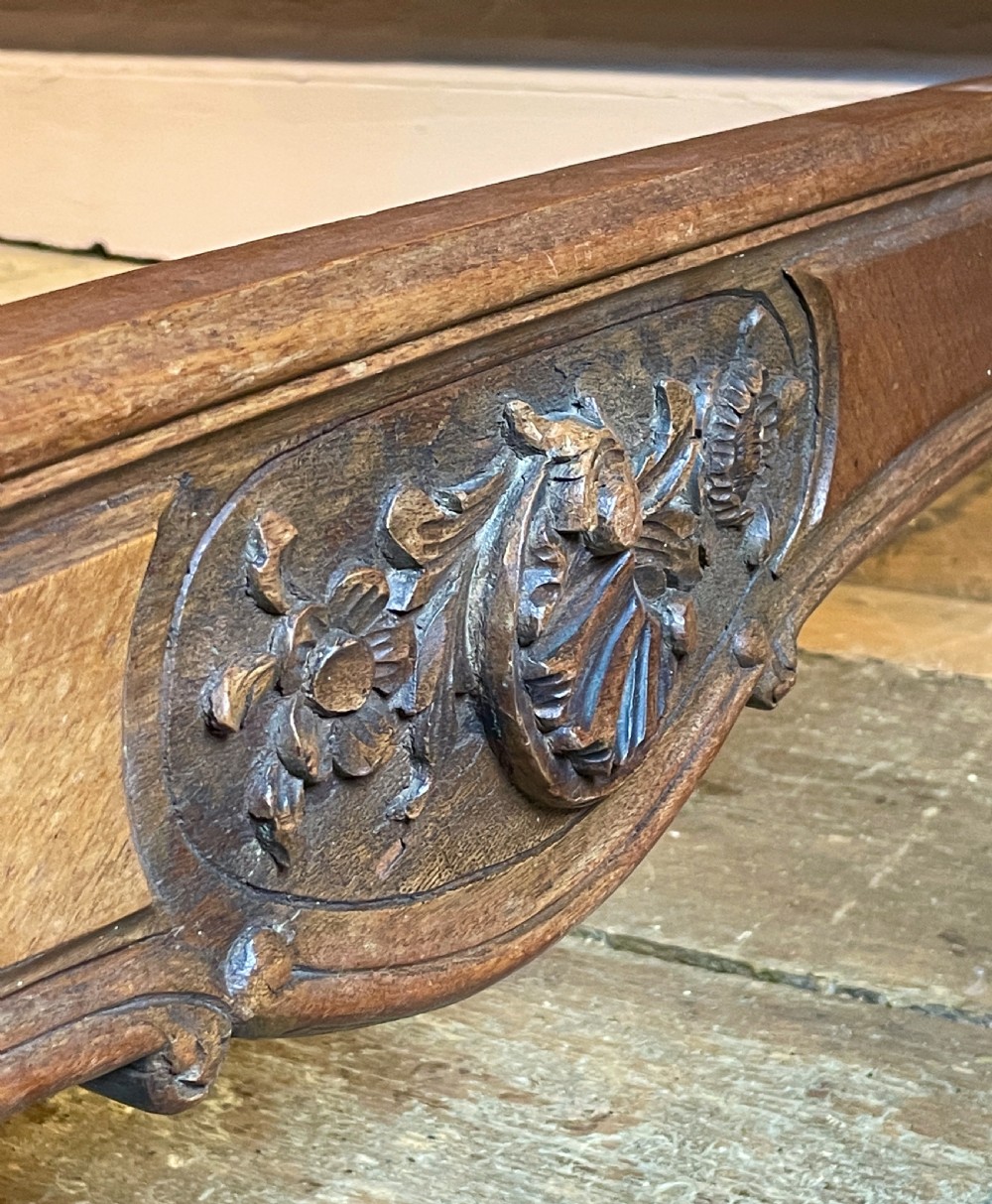 19th Century French walnut marquetry Louis XV Rococo Revival Double Bed View IX