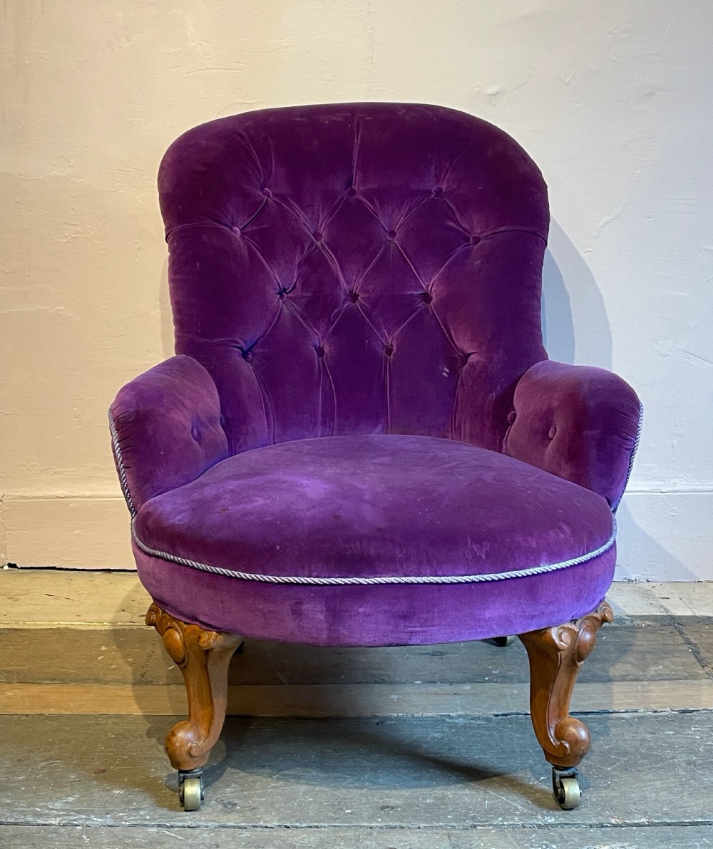 Victorian button back armchair View III