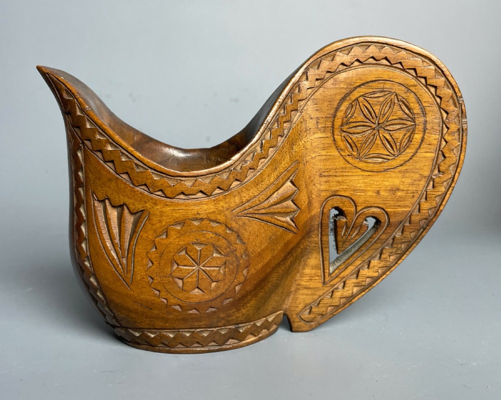 Scandinavian Folk Art Hand Carved Nordic Wedding Cup View II