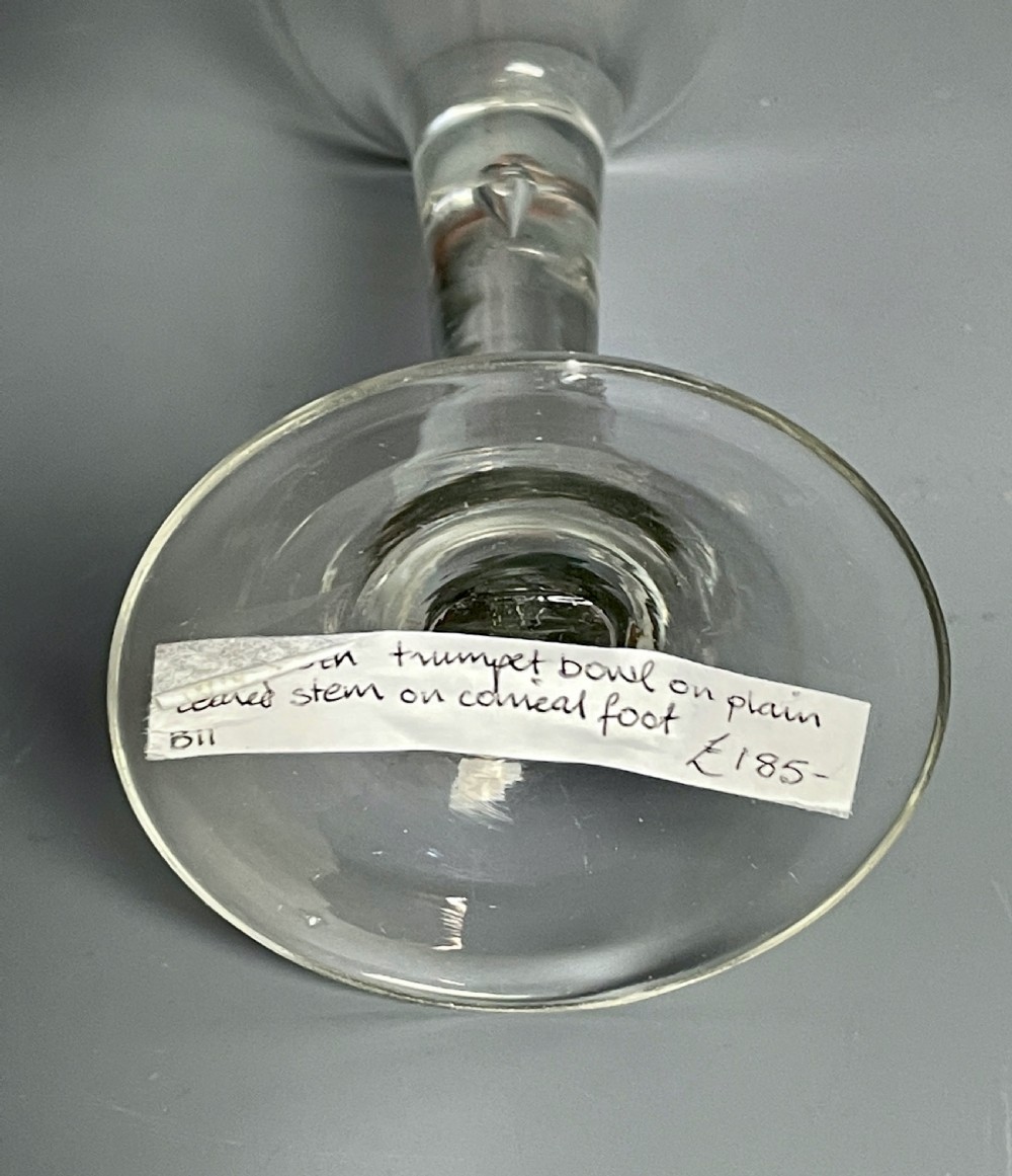 Georgian mid 18th century trumpet bowl wine glass View IV