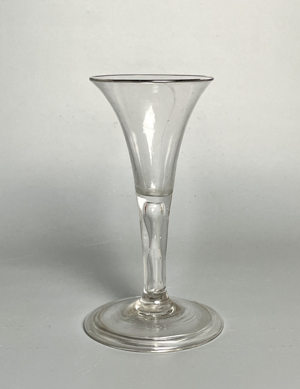 Georgian Wine Glass with Trumpet Shaped Bowl circa 1780
