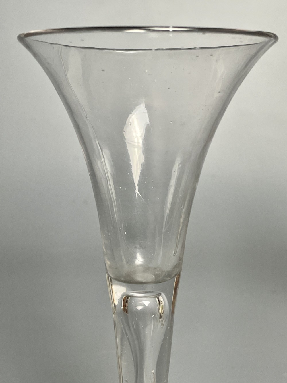 Georgian Wine Glass with Trumpet Shaped Bowl circa 1780 View IV