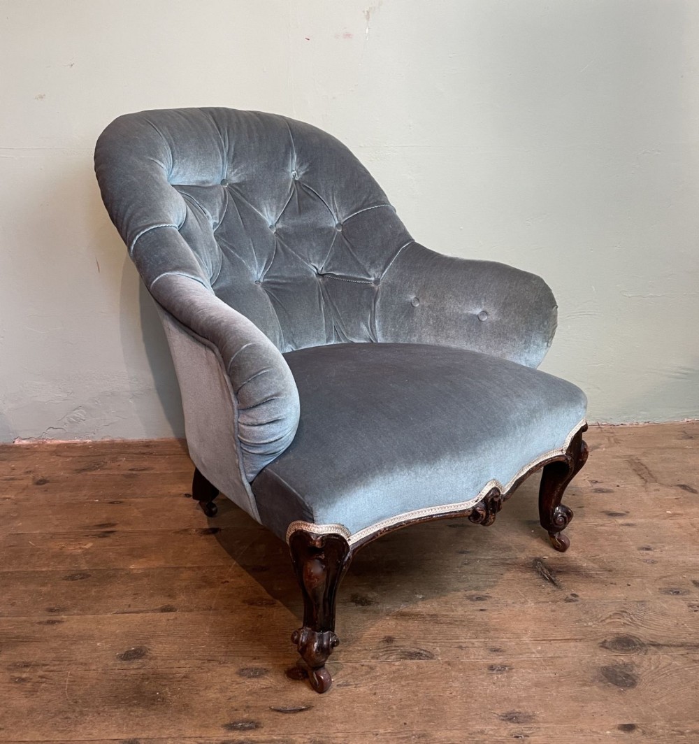 Victorian Button Back Iron Framed Armchair