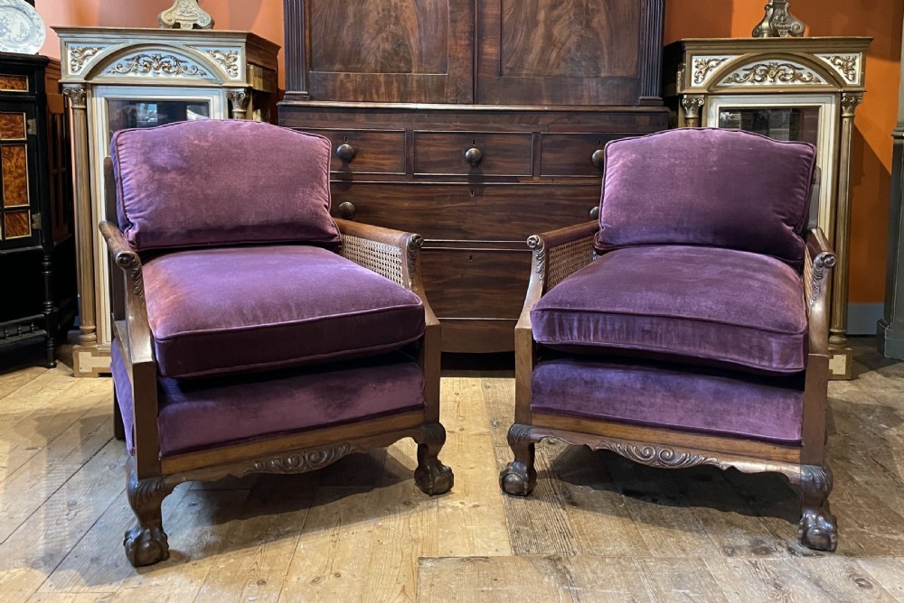Mahogany Three Piece Bergere Suite circa 1920 View IV