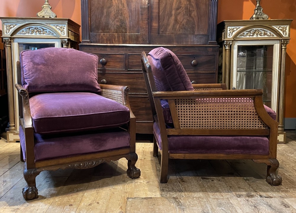 Mahogany Three Piece Bergere Suite circa 1920 View V