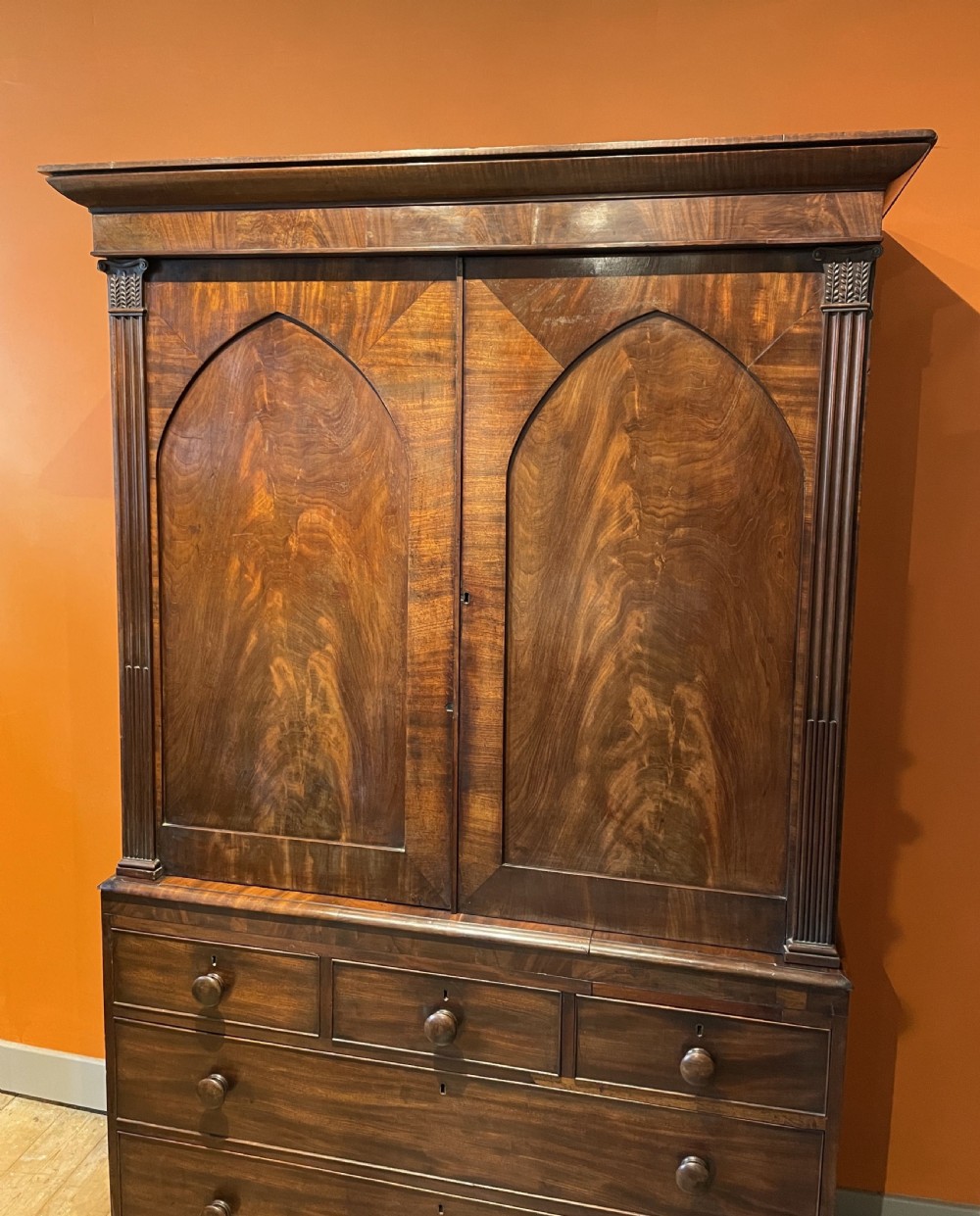 Regency Mahogany Linen Press View III