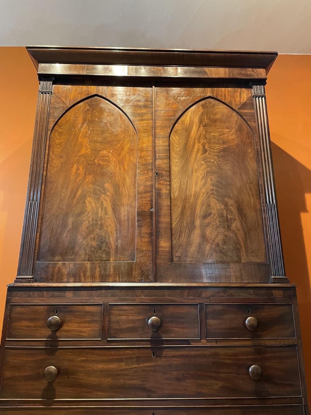 Regency Mahogany Linen Press View V