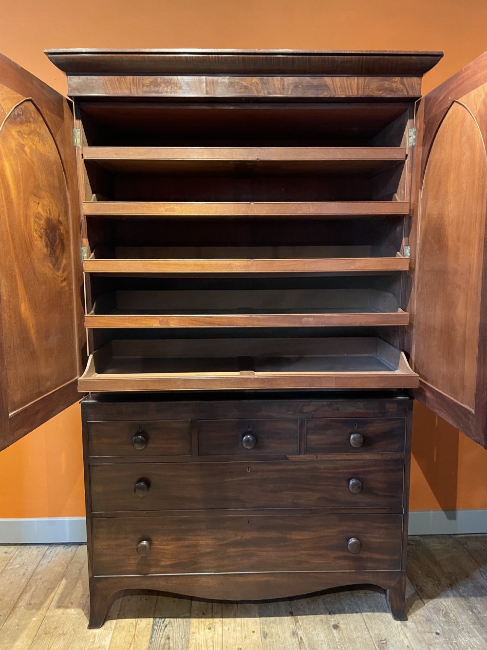 Regency Mahogany Linen Press View VIII