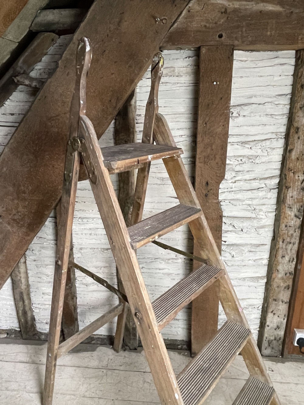 Vintage Folding Wooden Step Ladder View II