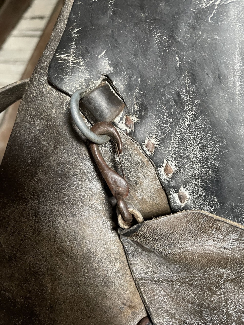 Pair of Leather cowboy batwing chaps from a Montana Ranch View VII