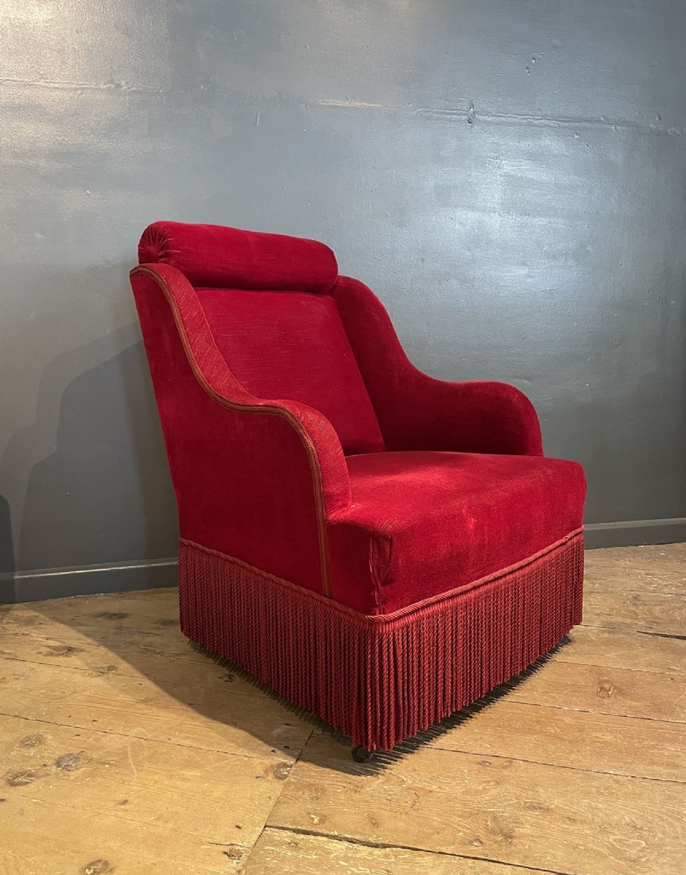 Antique French Armchair with Bolster Back