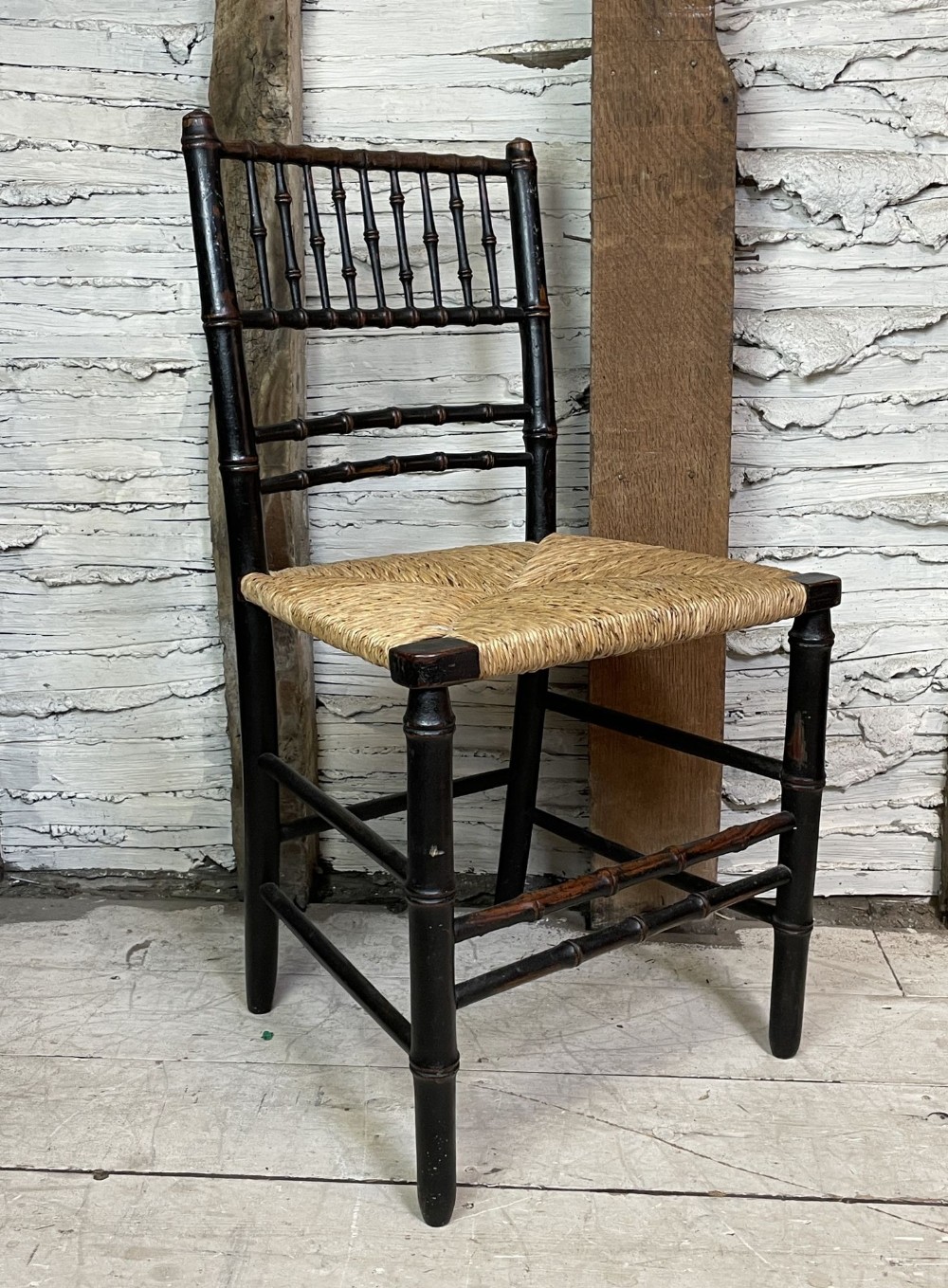 Regency Faux Bamboo Painted Occasional Chair