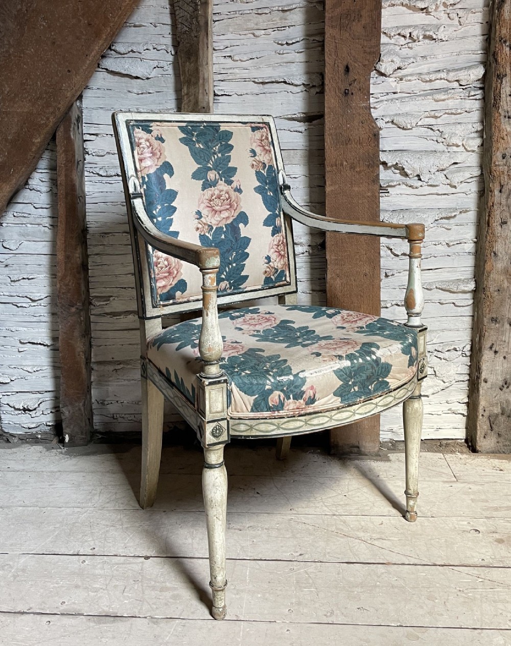 Regency Style Painted Open Armchair circa 1910