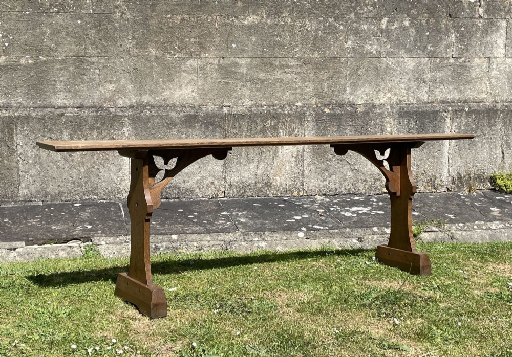 Victorian Gothic Oak Hall Bench