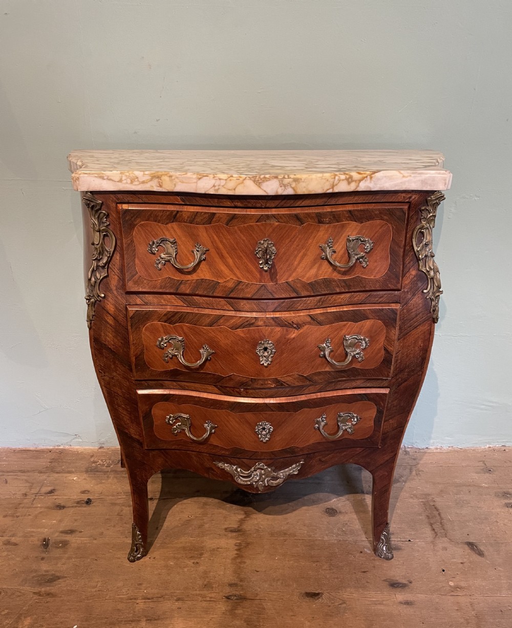 French Louis XV Revival Ormolu Mounted Kingwood Commode

 View II