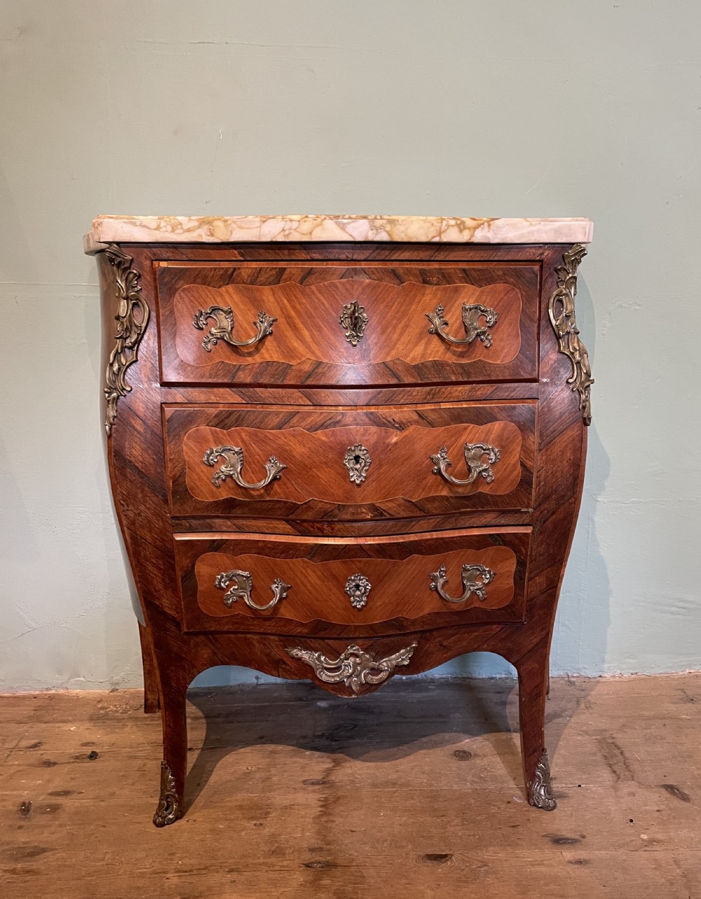 French Louis XV Revival Ormolu Mounted Kingwood Commode

 View III