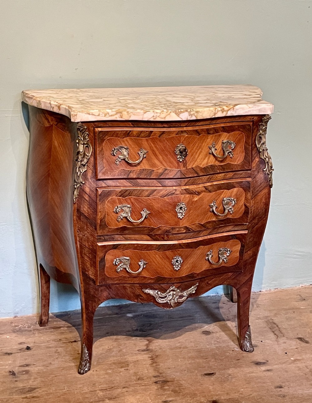 French Louis XV Revival Ormolu Mounted Kingwood Commode

 View IV
