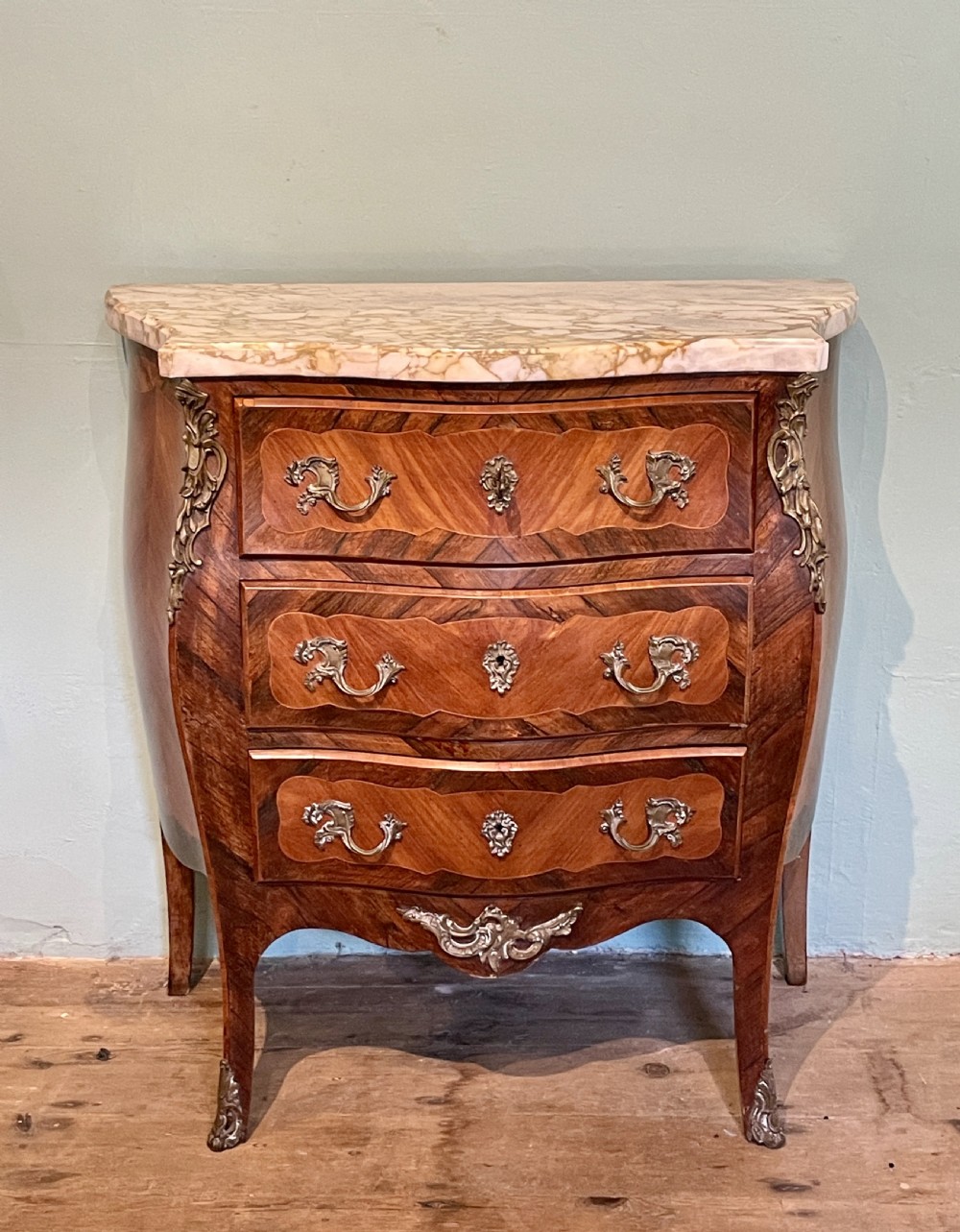 French Louis XV Revival Ormolu Mounted Kingwood Commode

 View V