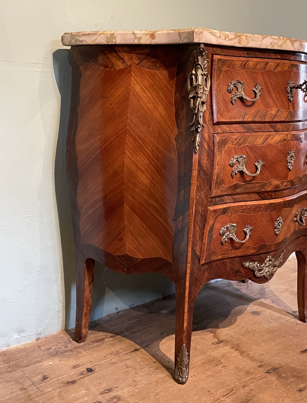 French Louis XV Revival Ormolu Mounted Kingwood Commode

 View VI