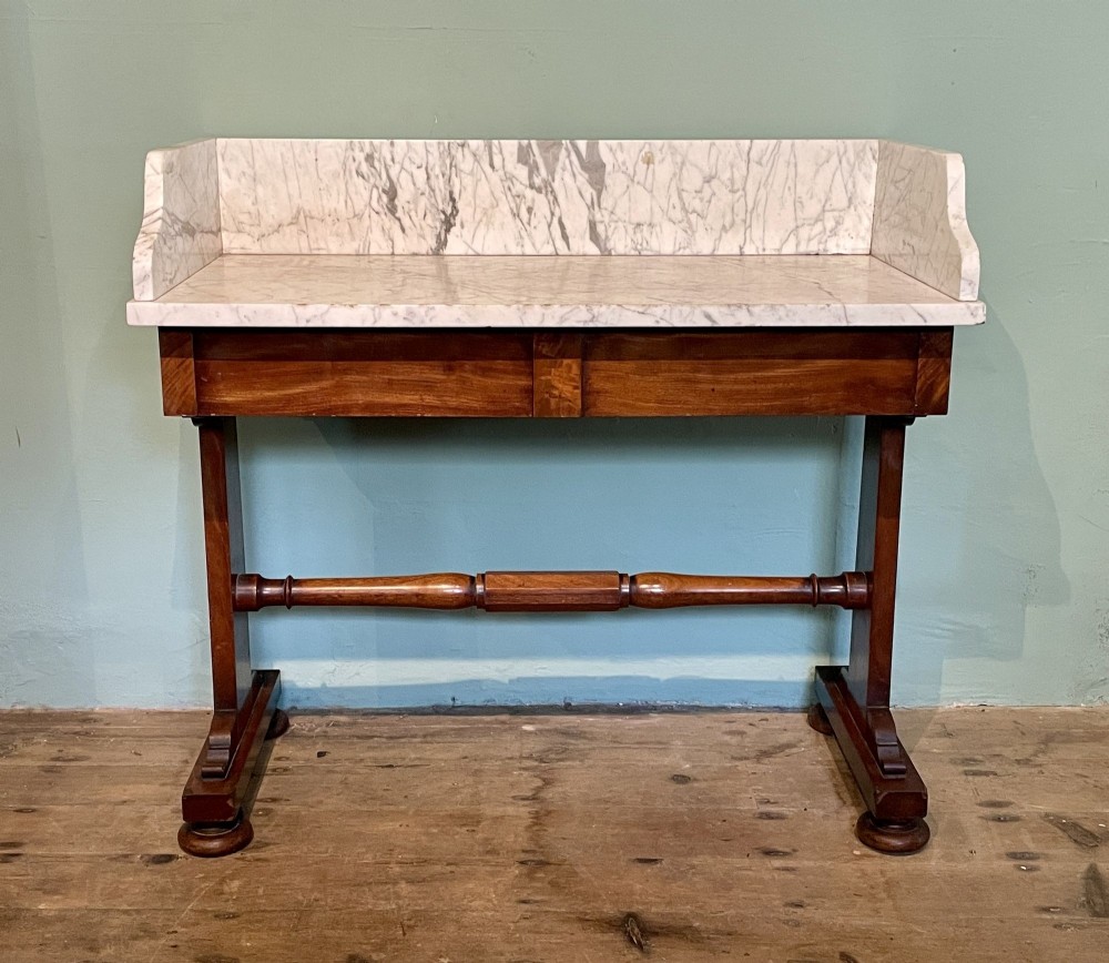Early Victorian Mahogany Marble Top Washstand