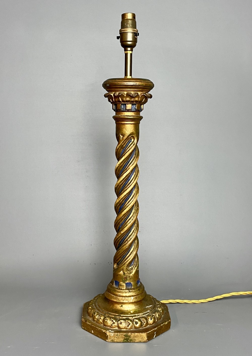 Florentine Carved Giltwood Column Table Lamp View IV