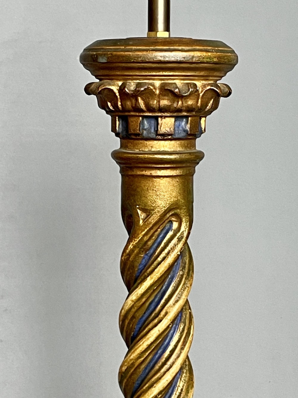 Florentine Carved Giltwood Column Table Lamp View V