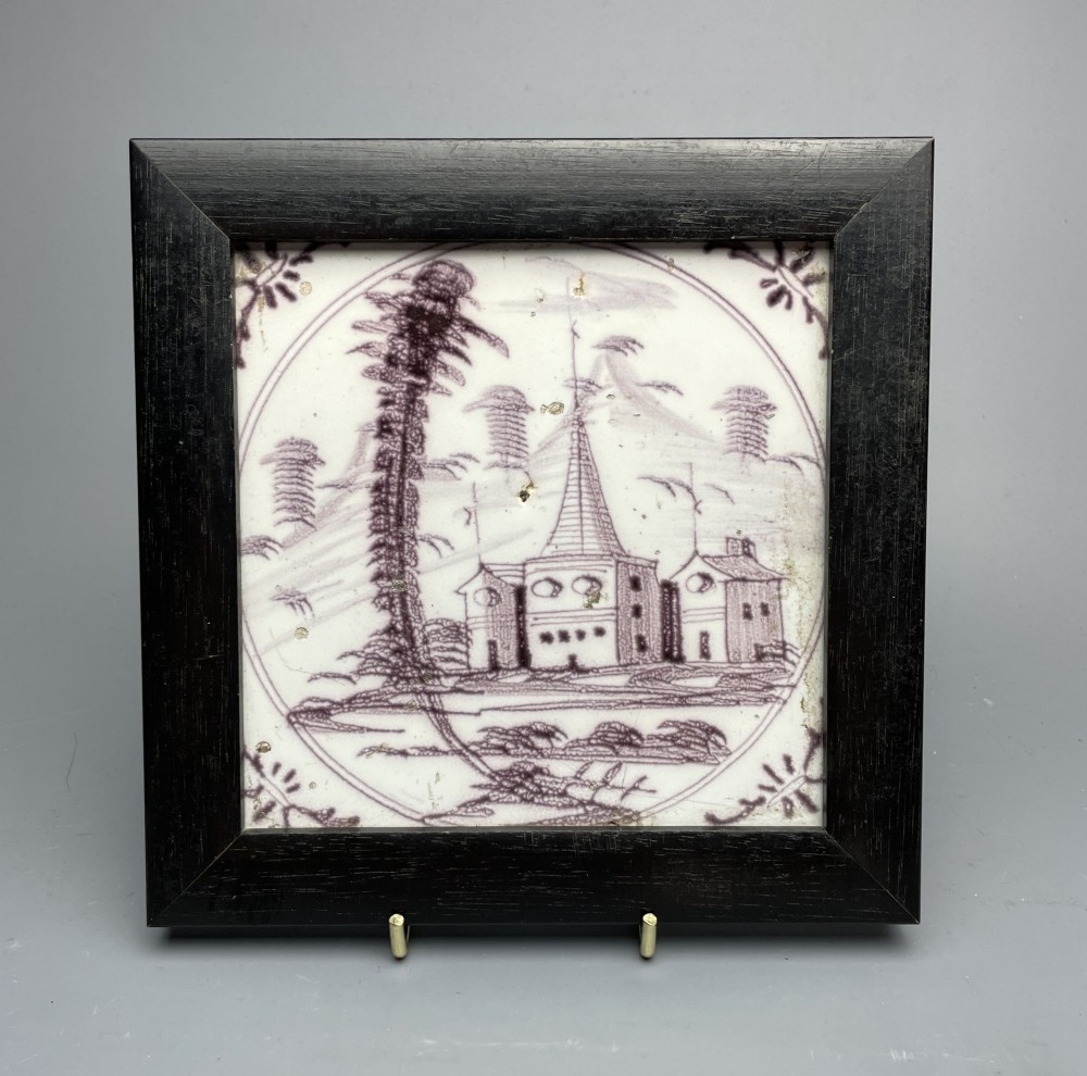18th Century Delft Manganese Tile