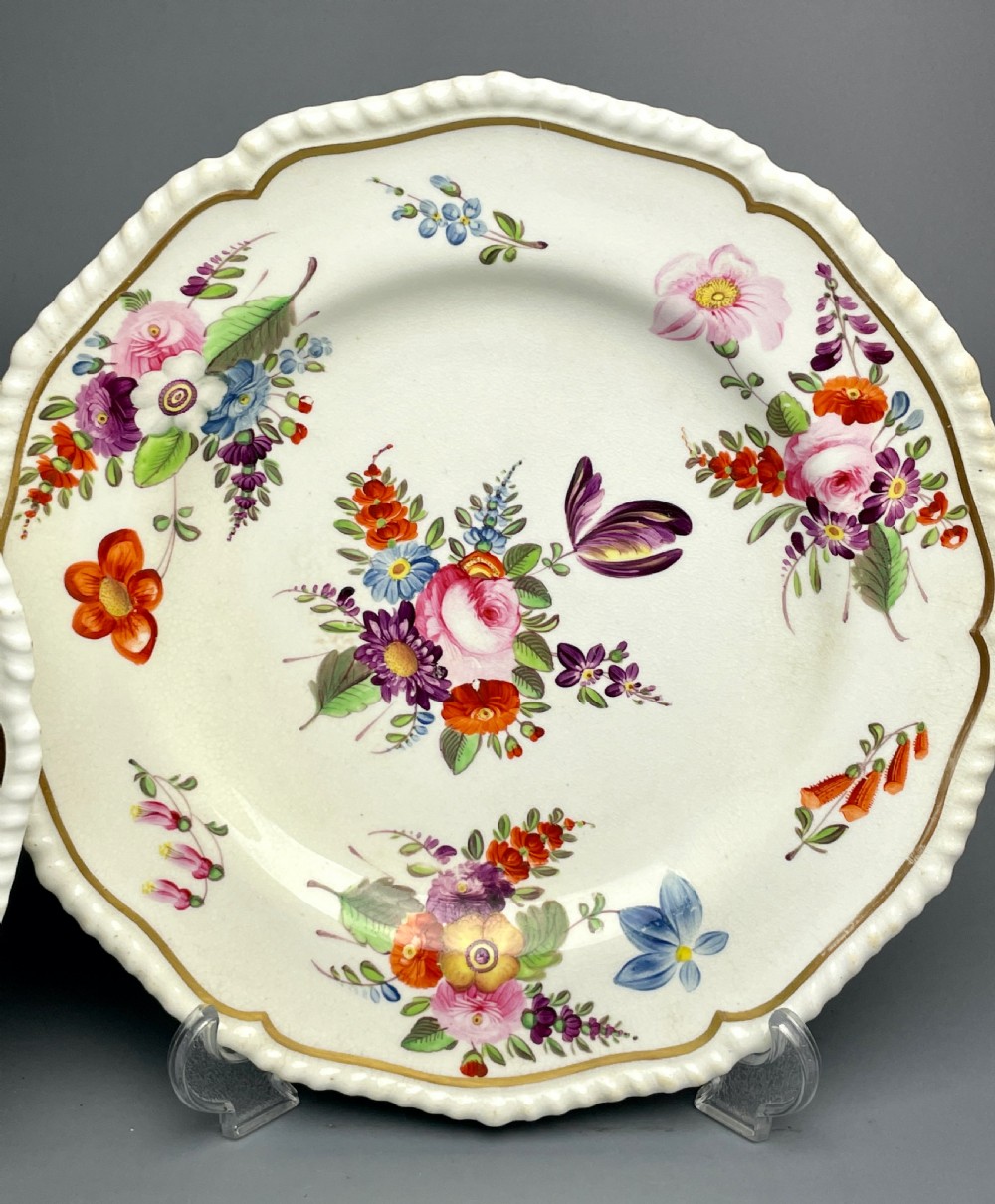Pair of Derby porcelain botanical plates circa 1820 View III