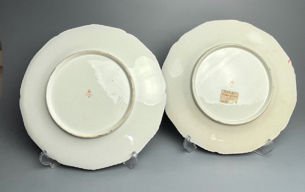 Pair of Derby porcelain botanical plates circa 1820 View IV