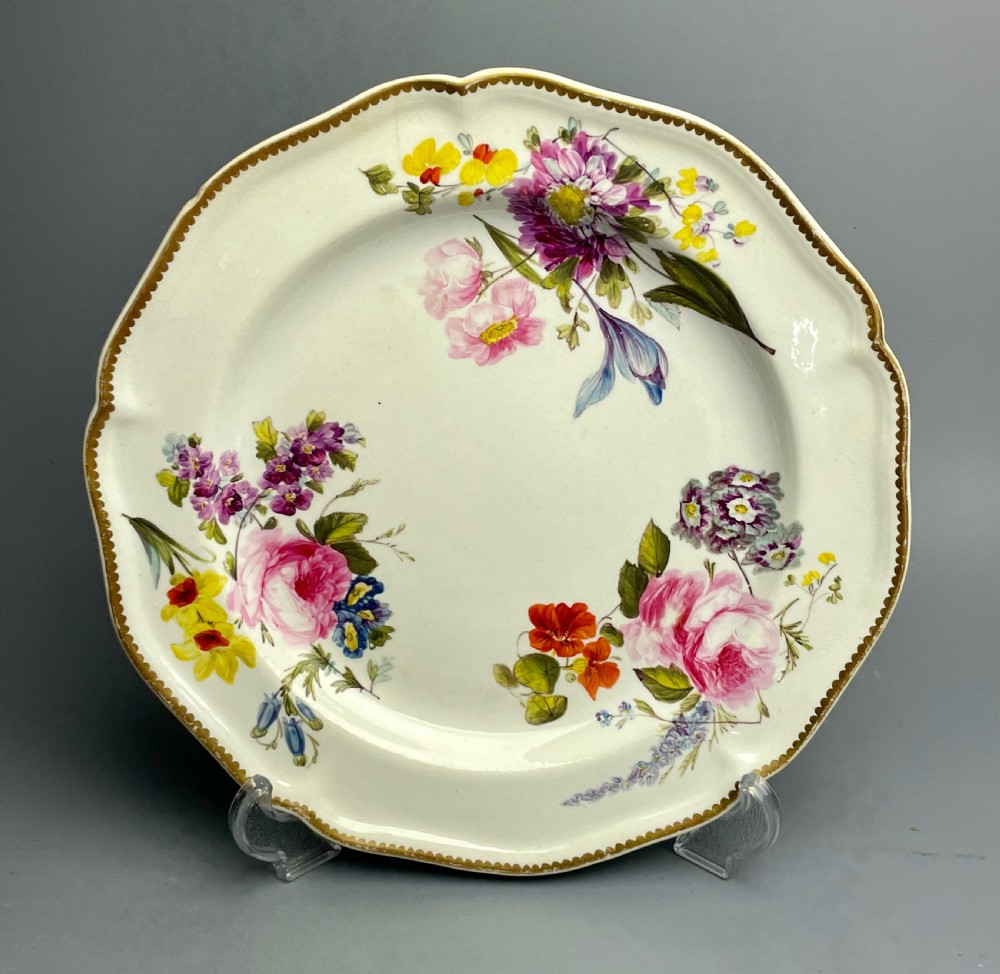 Pair of Derby porcelain botanical plates, circa 1820 View II