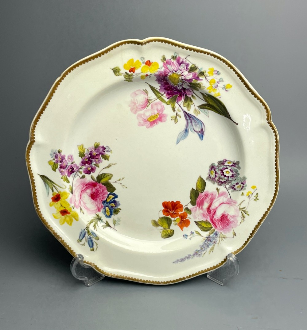 Pair of Derby porcelain botanical plates, circa 1820 View III