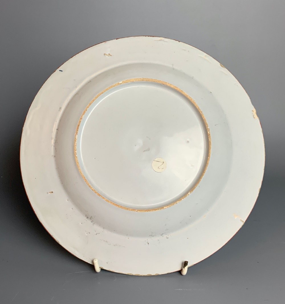 18th Century English Delft Blue & White Plate View II