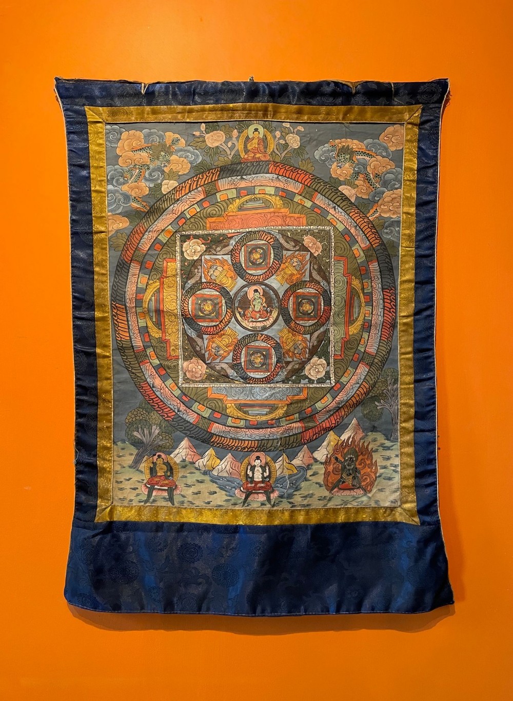 Tibetan Tson-Tang Thangka of Tara with Dragons