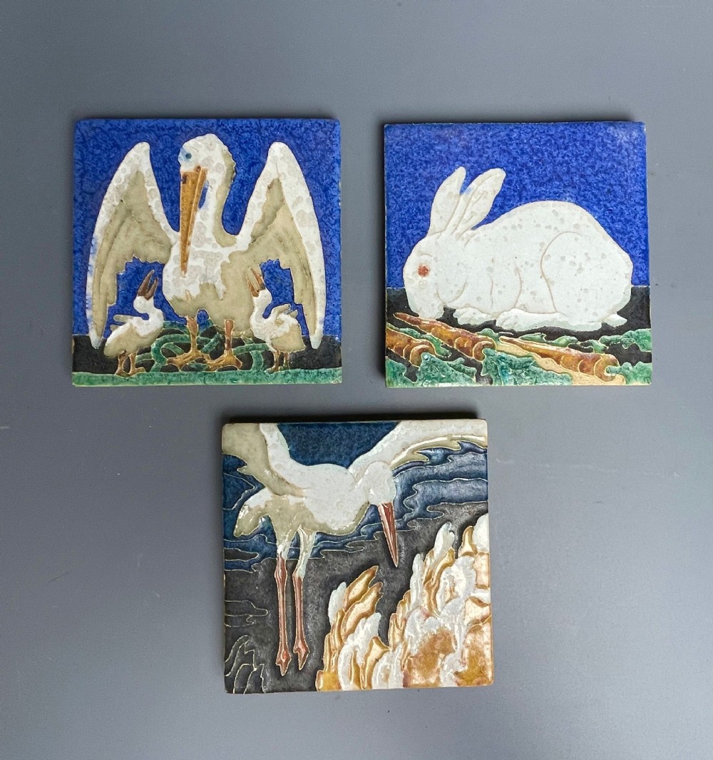 Three Dutch Delft Nursery Tiles circa 1930