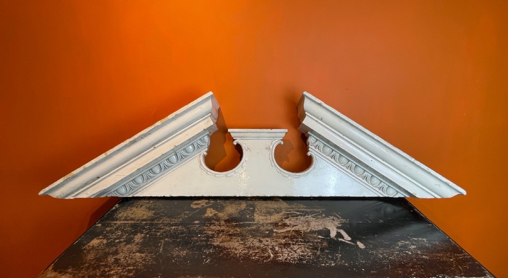 Edwardian painted pine architectural door pediment in Georgian style